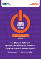 "16 Days of Activism Against Gender-Based Violence" Campaign in Bosnia and Herzegovina (25 November - 10 December 2023)
