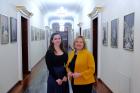  Ilvana Dejda (left) and Vasilika Hysi (right) at the premises of the Albanian Parliament. Photo: UN Women Albania