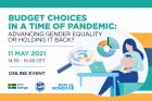 igh-level roundtable “Budget choices in a time of pandemic: Advancing gender equality or holding It back?” banner