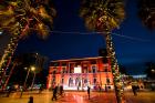 In Durres, Albania, the municipality building was lit in orange  on 25 November. Photo: UN Women/Eduard Pagria
