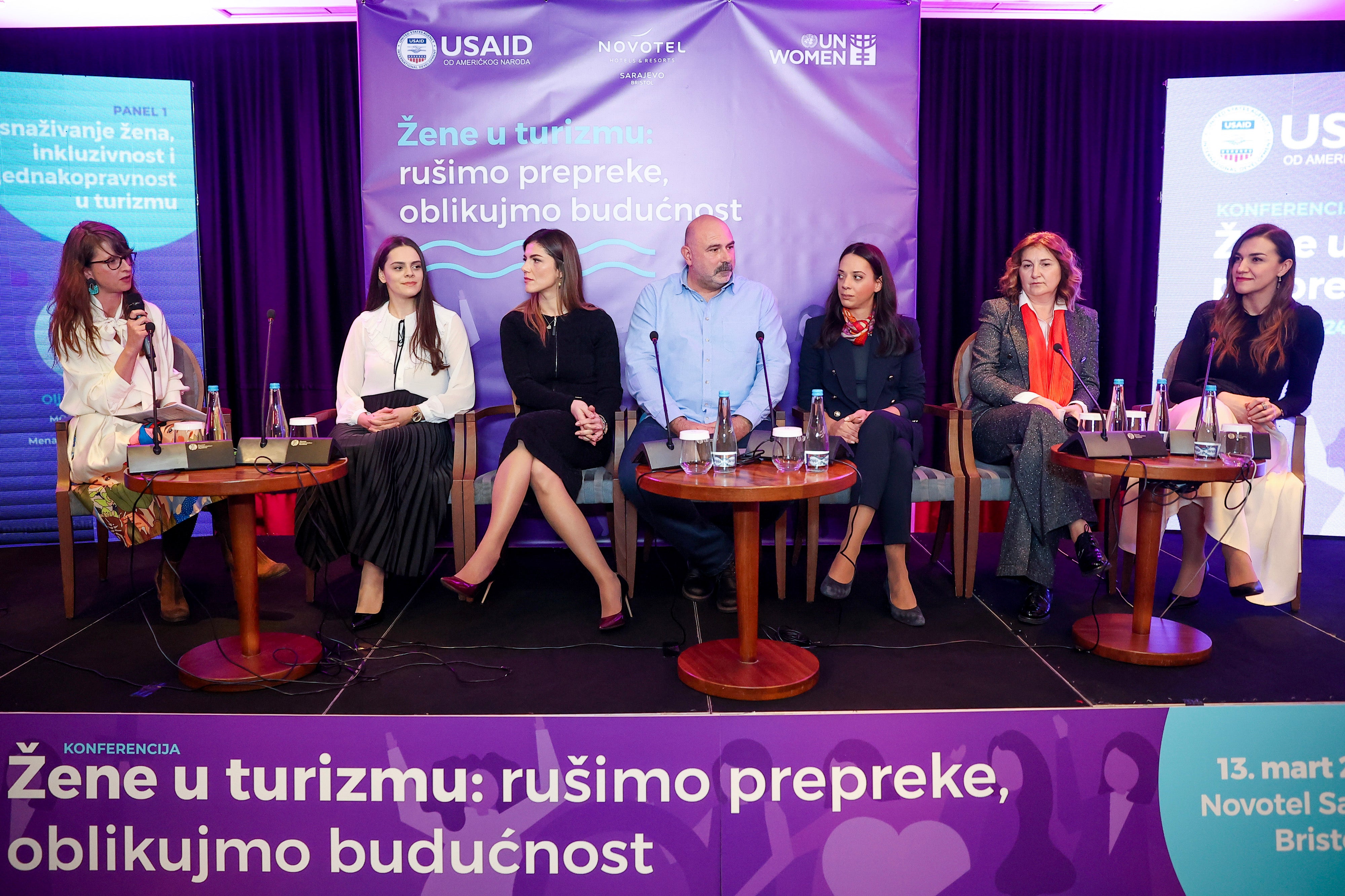 The first conference of its kind dedicated to women in tourism in Bosnia and Herzegovina, titled "Women in Tourism: Breaking Barriers, Shaping the Future," was held on 13 March in Sarajevo. Photo: UN Women/Armin Durgut
